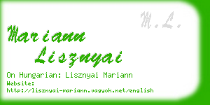 mariann lisznyai business card